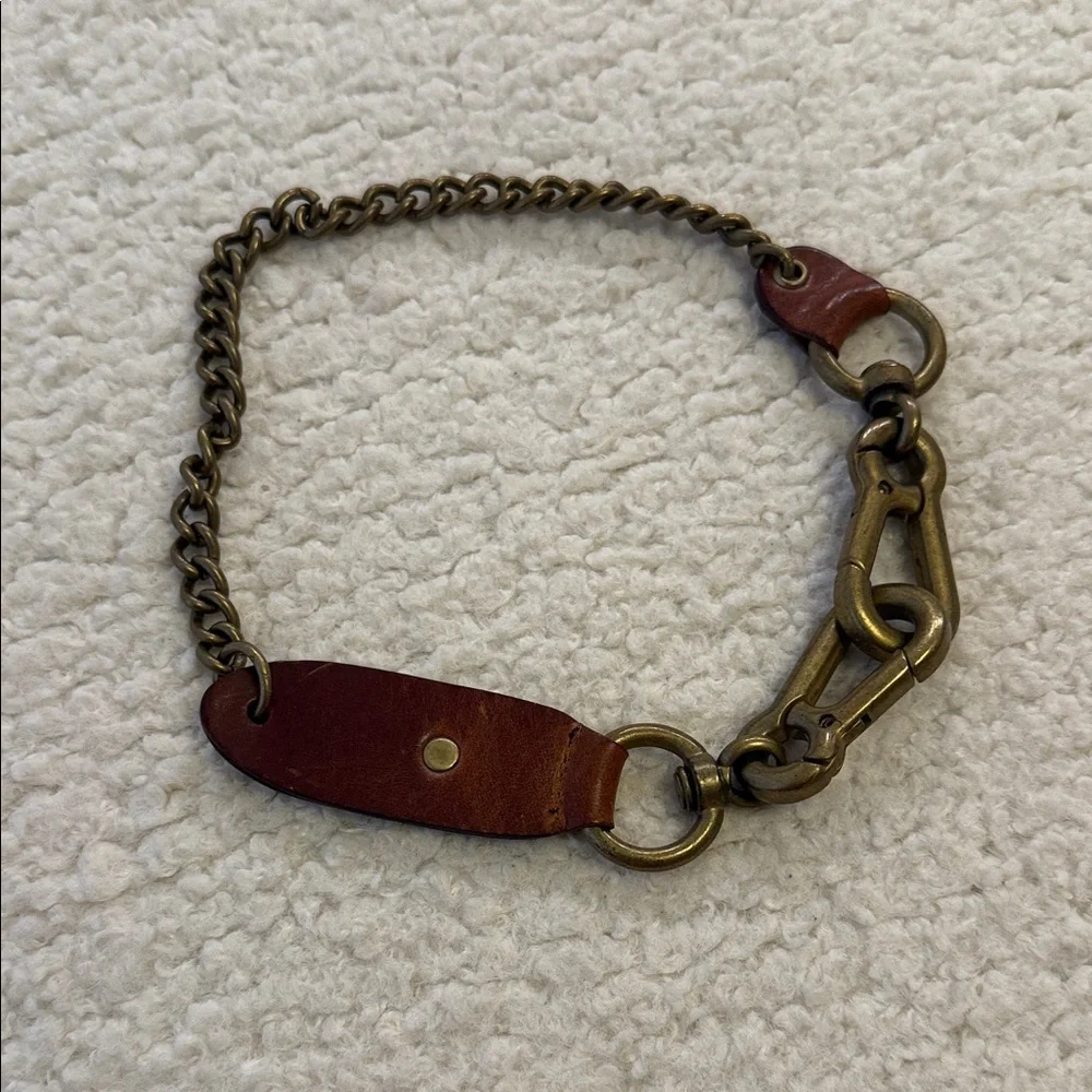 DSQUARED Brass and Leather Chain for jeans - Picture 4 of 4